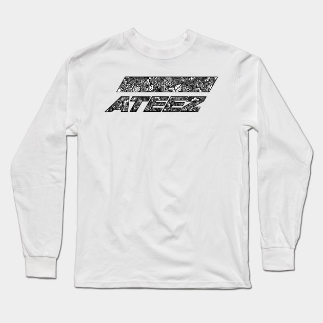 Zentangle ATEEZ Logo Long Sleeve T-Shirt by TheHermitCrab